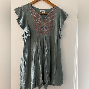 Heyson Mini Dress with Embroidered Detail - Size L